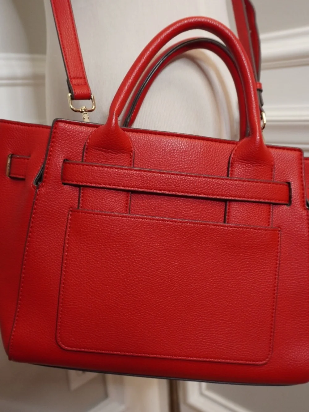 Kate Landry Red Faux Leather Satchel